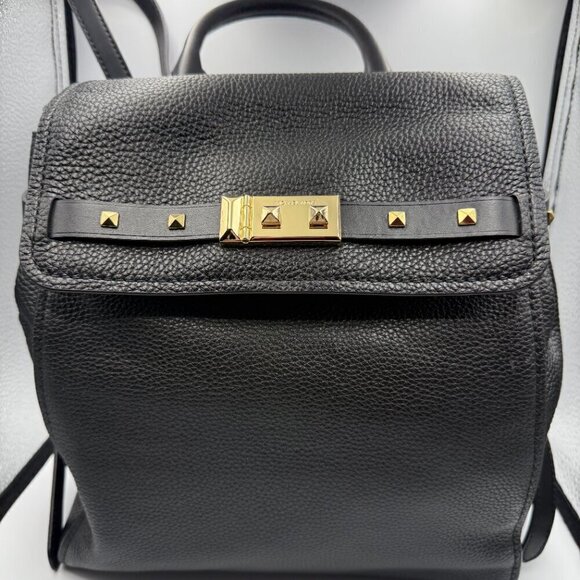 Michael Kors Addison Black Leather Backpack - NWT - Picture 1 of 11